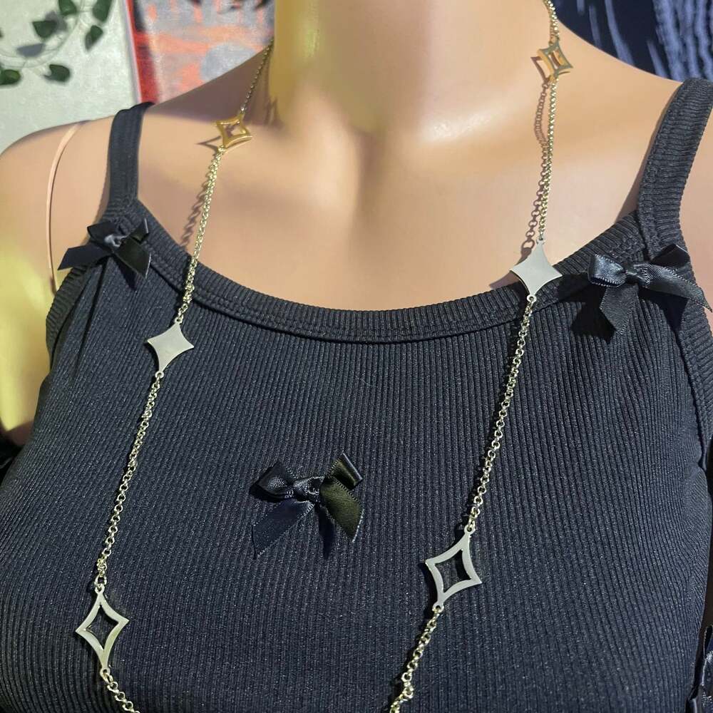Premier Designs Gold Tone Chain Star Stations Necklace